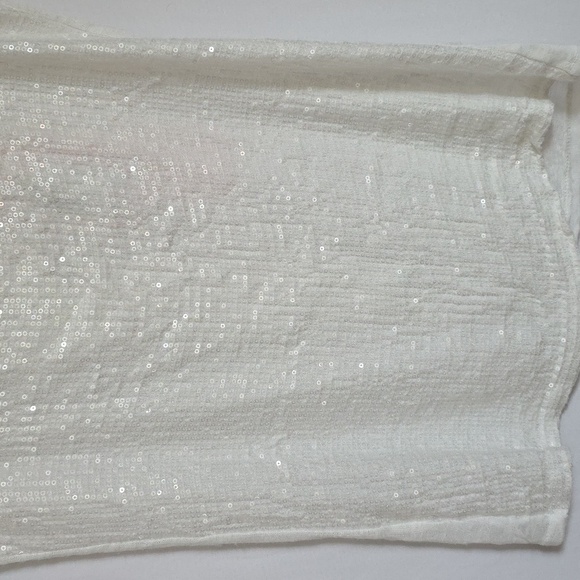 Scandal Italy Laurent Top - White with Sequin Front. Size Extra Small. NWT - Picture 3 of 12